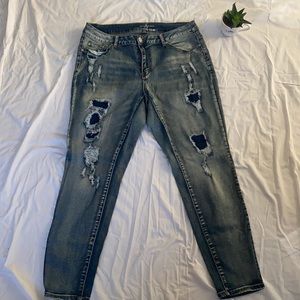 Ashley Stewart Ripped Edgy Skinny Jeans Sz 16S